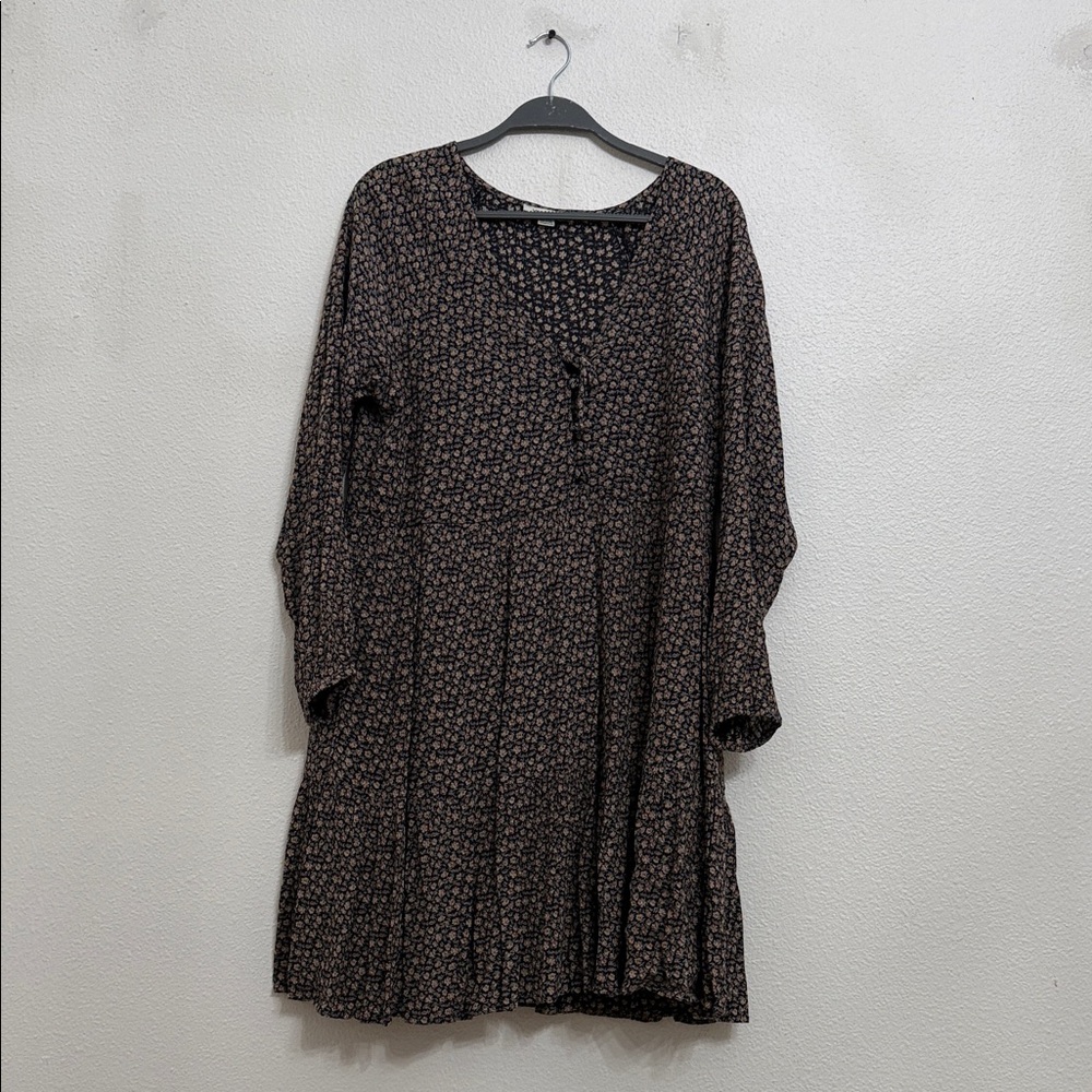 American Eagle Outfitters Black Floral Long Sleeve Dress